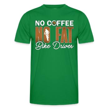 Fat Bike No Coffee No Fat Road Bike Coffee Lover - Men's Functional T-Shirt - kelly green - Front - AI Model Male 178 dark (178cm)
