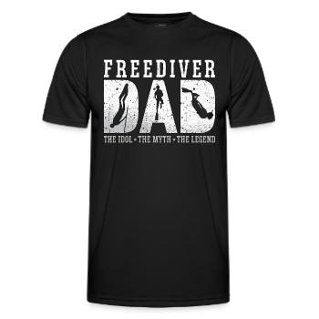 Freediving Freediver Dad The Idol The Apnea Diver - Männer Funktions-T-Shirt - Schwarz - Vorne - AI Model Male 178 dark (178cm)