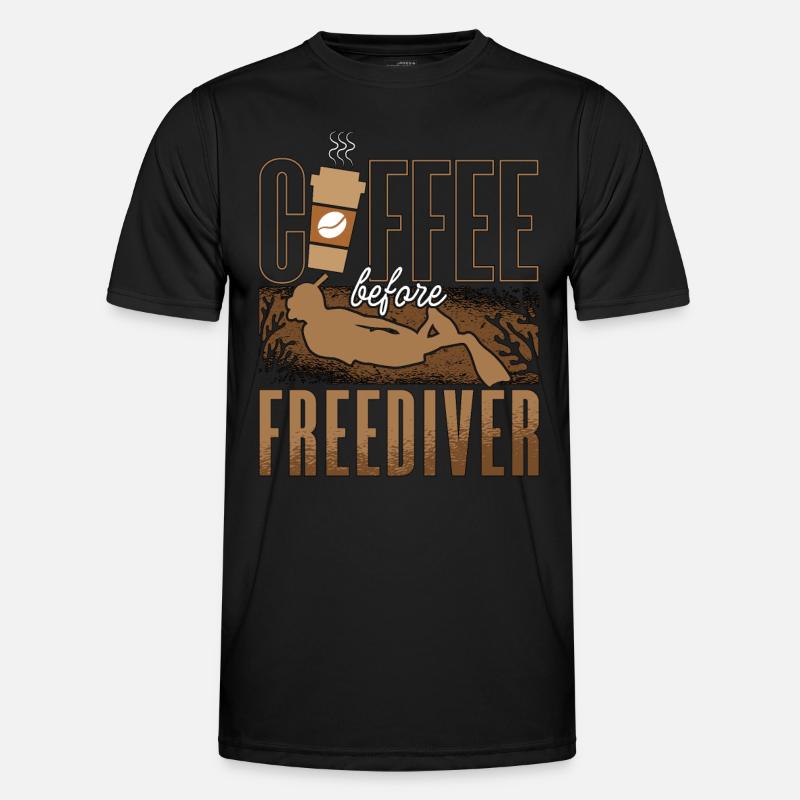 Freediving Coffee Before Apnea Diver Coffee Lover Männer Funktions-T-Shirt