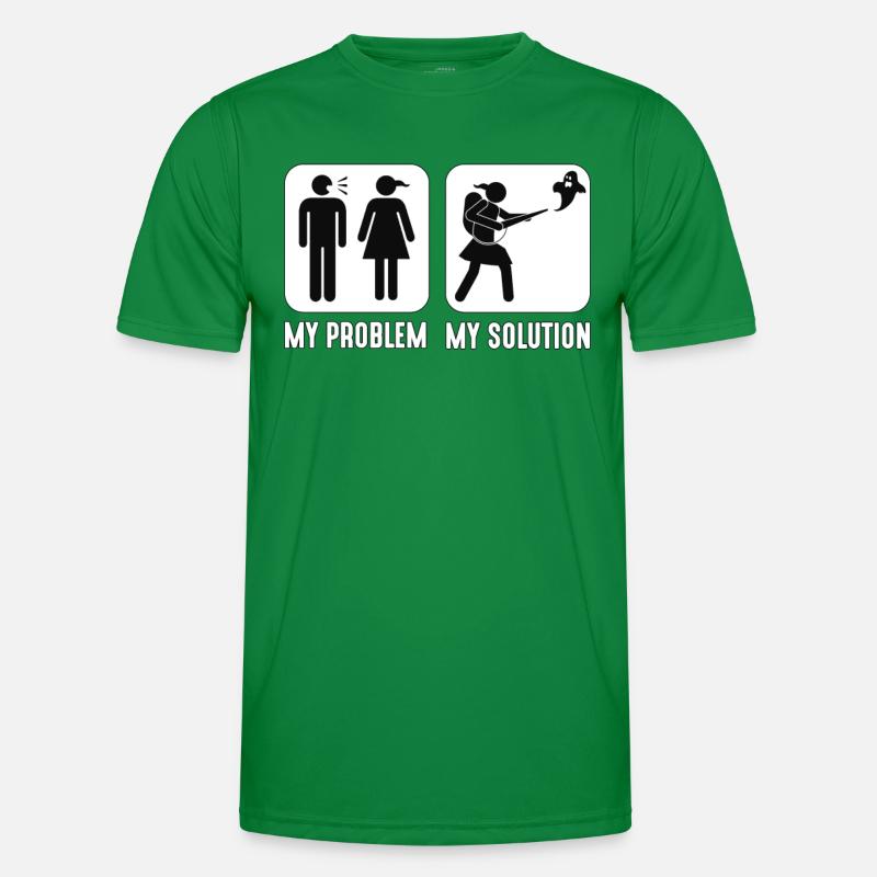 Ghost Hunter My Problem My Solution Pictogram Mom Männer Funktions-T-Shirt