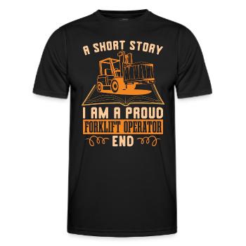 Forklift Operator A Short Story I Am A Storeman - Men's Functional T-Shirt - black - Front - AI Model Male 178 dark (178cm)