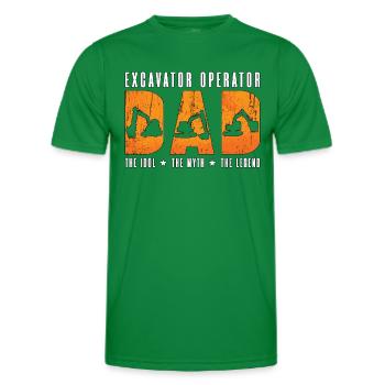 Excavator Operator Dad The Idol Heavy Equipment - Männer Funktions-T-Shirt - Kelly Green - Vorne - AI Model Male 178 dark (178cm)