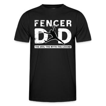 Papa escrimeur L’idole Le mythe Le combattant à l’épée - T-shirt sport Homme - noir - Devant - AI Model Male 178 dark (178cm)
