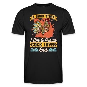 Cock Lover A Short Story I Am Chicken Coop Farmer - Männer Funktions-T-Shirt - Schwarz - Vorne - AI Model Male 178 dark (178cm)