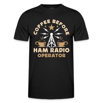 Ham Radio Operator Coffee Operator Coffee Lover - Männer Funktions-T-Shirt - Schwarz - Vorne - AI Model Male 178 dark (178cm)