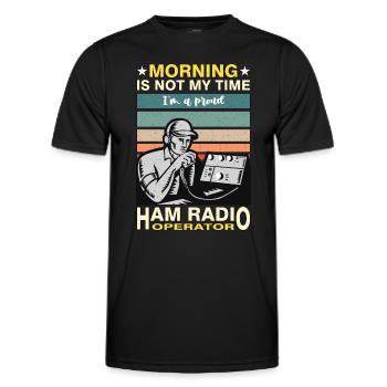 Ham Radio Operator Morning Is Not My Time Operator - Männer Funktions-T-Shirt - Schwarz - Vorne - AI Model Male 178 dark (178cm)