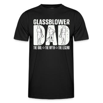 Souffleur de verre Papa L’idole Le mythe Le verrier - T-shirt sport Homme - noir - Devant - AI Model Male 178 dark (178cm)