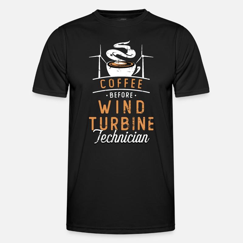 Wind Turbine Tech Coffee Windmill Coffee Lover Männer Funktions-T-Shirt