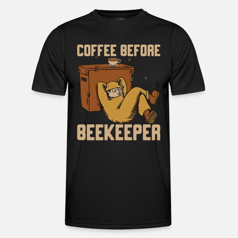 Beekeeper Coffee Before Beekeeping Coffee Lover Männer Funktions-T-Shirt