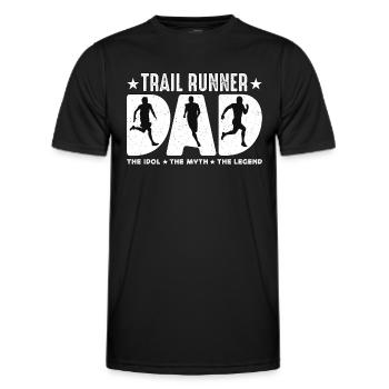 Papa coureur de trail L’idole Le mythe Le marathonien - T-shirt sport Homme - noir - Devant - AI Model Male 178 dark (178cm)