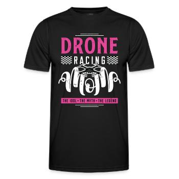 Drone Racing Lover Maman L’Idole La Machine De Course - T-shirt sport Homme - noir - Devant - AI Model Male 178 dark (178cm)