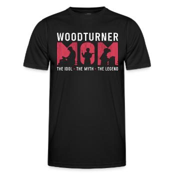 Woodturner Mom The Idol The Myth Loves Carpentry - Männer Funktions-T-Shirt - Schwarz - Vorne - AI Model Male 178 dark (178cm)