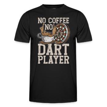 Dart Player No Coffee No Dart Playing Coffee Lover - Männer Funktions-T-Shirt - Schwarz - Vorne - AI Model Male 178 dark (178cm)
