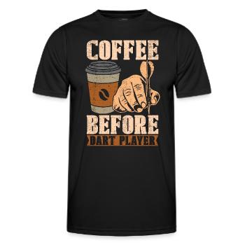 Dart Player Coffee Before Bullseye Coffee Lover - Männer Funktions-T-Shirt - Schwarz - Vorne - AI Model Male 178 dark (178cm)