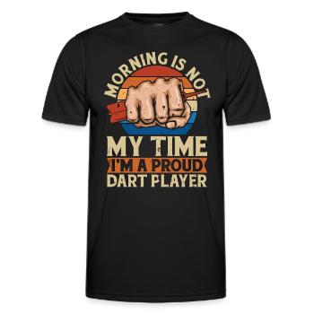 Dart Player Morning Is Not My Time Darts Playing - Männer Funktions-T-Shirt - Schwarz - Vorne - AI Model Male 178 dark (178cm)