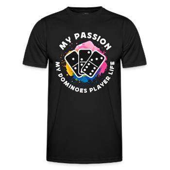 Dominoes Player My Passion My Classic Dominoes - Männer Funktions-T-Shirt - Schwarz - Vorne - AI Model Male 178 dark (178cm)