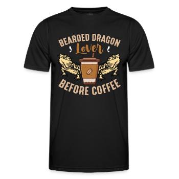 Bearded Dragon Lover Before Lizard Coffee Lover - Men's Functional T-Shirt - black - Front - AI Model Male 178 dark (178cm)