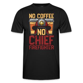 Chief Firefighter No Coffee Fireman Coffee Lover - Men's Functional T-Shirt - black - Front - AI Model Male 178 dark (178cm)