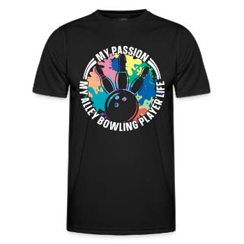 Alley Bowling Player My Passion My Bowling Lover - Männer Funktions-T-Shirt - Schwarz - Vorne - AI Model Male 178 dark (178cm)