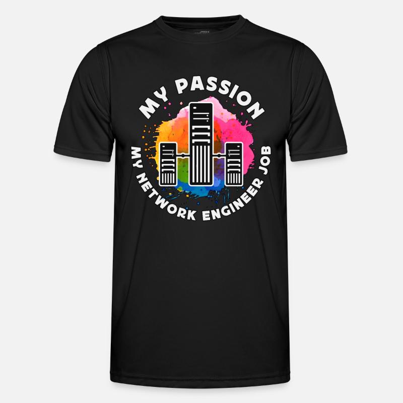 Network Engineer My Passion My Computer Science Männer Funktions-T-Shirt