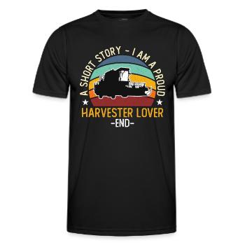 Harvester Lover A Short Story I Am Farming Life - Men's Functional T-Shirt - black - Front - AI Model Male 178 dark (178cm)