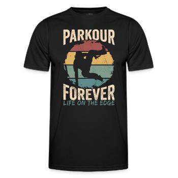 Parkour Forever Life On Freestyler Amateur de Parkour - T-shirt sport Homme - noir - Devant - AI Model Male 178 dark (178cm)