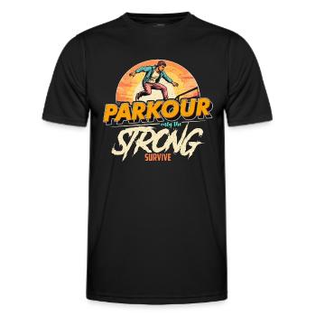 Parkour Seulement L’Amateur de Parkour Freerunning - T-shirt sport Homme - noir - Devant - AI Model Male 178 dark (178cm)
