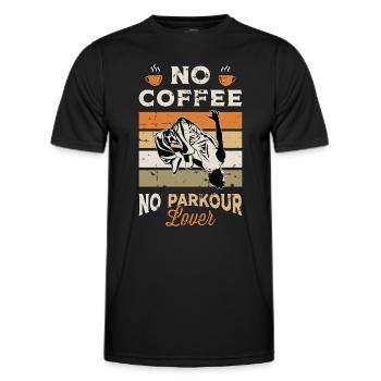 Amateur de parkour Pas de café Pas de freestyler Amateur de café - T-shirt sport Homme - noir - Devant - AI Model Male 178 dark (178cm)