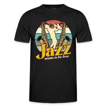 Musique Jazz Le Jazz Veut Être Amateur De Saxophone Rétro - T-shirt sport Homme - noir - Devant - AI Model Male 178 dark (178cm)