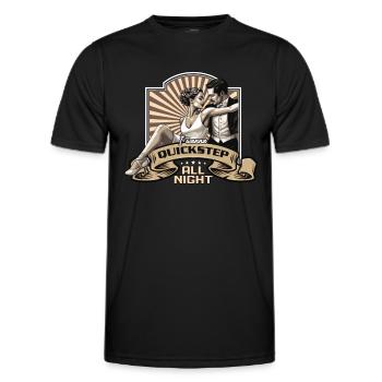 Ballroom Dance I want to Quickstep Ballroom Dancing - Men's Functional T-Shirt - black - Front - AI Model Male 178 dark (178cm)