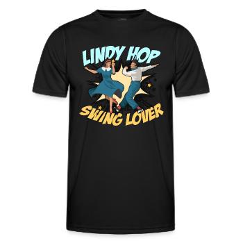Swing Dance Lindy Hop Swing Music Swing Dancer - Men's Functional T-Shirt - black - Front - AI Model Male 178 dark (178cm)