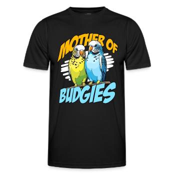 Budgie Mother Of Budgies Bird Breeder Budgie Lover - Men's Functional T-Shirt - black - Front - AI Model Male 178 dark (178cm)