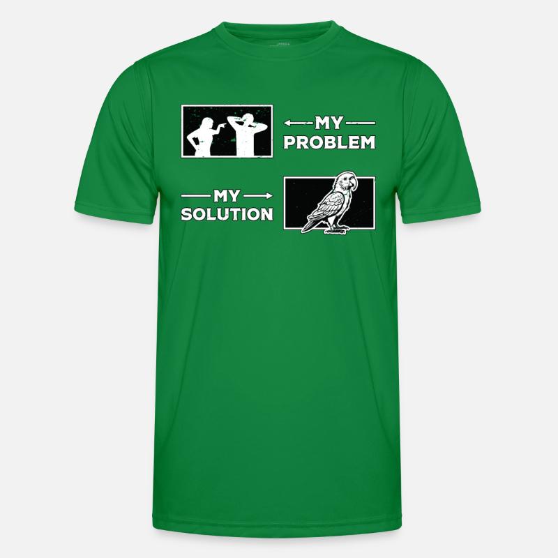 Parrot Lover My Problem My Solution Pictogram Dad Männer Funktions-T-Shirt
