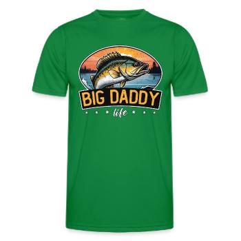 Bass Fishing Big Daddy Life Pêche à la mouche Pêcheurs - T-shirt sport Homme - vert - Devant - AI Model Male 178 dark (178cm)