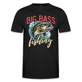 Big Bass Fishing Tournament Lover Bass Fisherman - Men's Functional T-Shirt - black - Front - AI Model Male 178 dark (178cm)