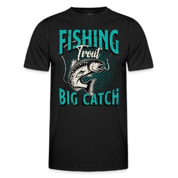 Trout Fishing Trout Big Catch Sportfishing Lover - Men's Functional T-Shirt - black - Front - AI Model Male 178 dark (178cm)