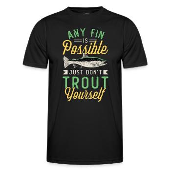 Trout Fishing Any Fin Is Possible Just Fly Fishing - Männer Funktions-T-Shirt - Schwarz - Vorne - AI Model Male 178 dark (178cm)