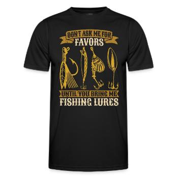 Pêche à la mouche Ne me demandez pas de faveurs jusqu’à la chasse au poisson - T-shirt sport Homme - noir - Devant - AI Model Male 178 dark (178cm)