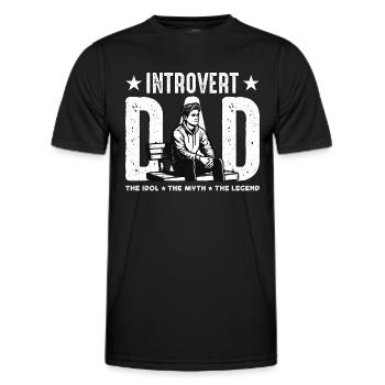 Introvert Dad The Idol The Myth The Legend Bookish - Männer Funktions-T-Shirt - Schwarz - Vorne - AI Model Male 178 dark (178cm)