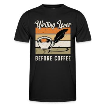 Writing Lover Before Coffee Reading Coffee Lover - Männer Funktions-T-Shirt - Schwarz - Vorne - AI Model Male 178 dark (178cm)
