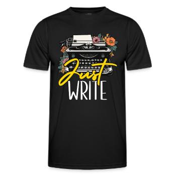 Writing Just Write Novelist Book Writer Publisher - Männer Funktions-T-Shirt - Schwarz - Vorne - AI Model Male 178 dark (178cm)