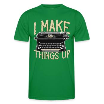 Ecriture J’invente Littérature Journaliste - T-shirt sport Homme - vert - Devant - AI Model Male 178 dark (178cm)