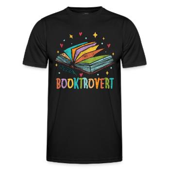 Reading Booktrovert Loves Reading Books Librarian - Männer Funktions-T-Shirt - Schwarz - Vorne - AI Model Male 178 dark (178cm)