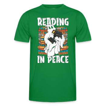Lire en paix aime lire des livres Lecteur avide - T-shirt sport Homme - vert - Devant - AI Model Male 178 dark (178cm)