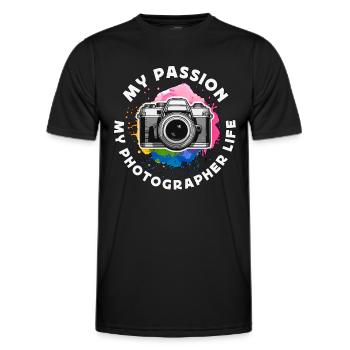 Photographer My Passion My Photographer Cameraman - Männer Funktions-T-Shirt - Schwarz - Vorne - AI Model Male 178 dark (178cm)