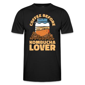 Kombucha Lover Coffee Tea Mushroom Coffee Lover - Männer Funktions-T-Shirt - Schwarz - Vorne - AI Model Male 178 dark (178cm)