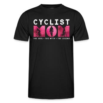 Cyclist Mom The Idol The Myth Loves Mountain - Männer Funktions-T-Shirt - Schwarz - Vorne - AI Model Male 178 dark (178cm)