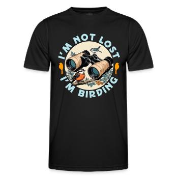 Birdwatching I'm Not Lost I'm Birding Ornithology - Men's Functional T-Shirt - black - Front - AI Model Male 178 dark (178cm)