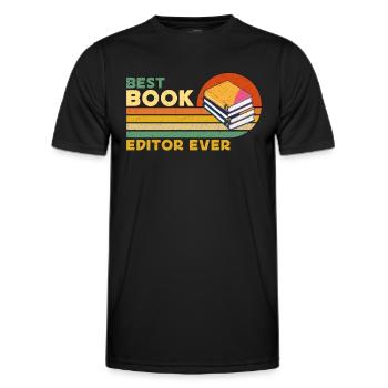 Best Book Editor Ever Retro Journalist Book Editor - Männer Funktions-T-Shirt - Schwarz - Vorne - AI Model Male 178 dark (178cm)