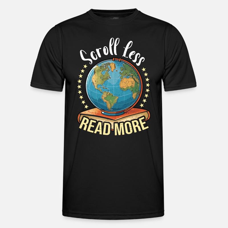Literature Teacher Scroll Less Read More Reader Men's Functional T-Shirt